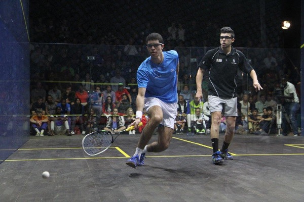 Diego Elias (L) versus Omar Elatmas (R) in World Junior Championship final