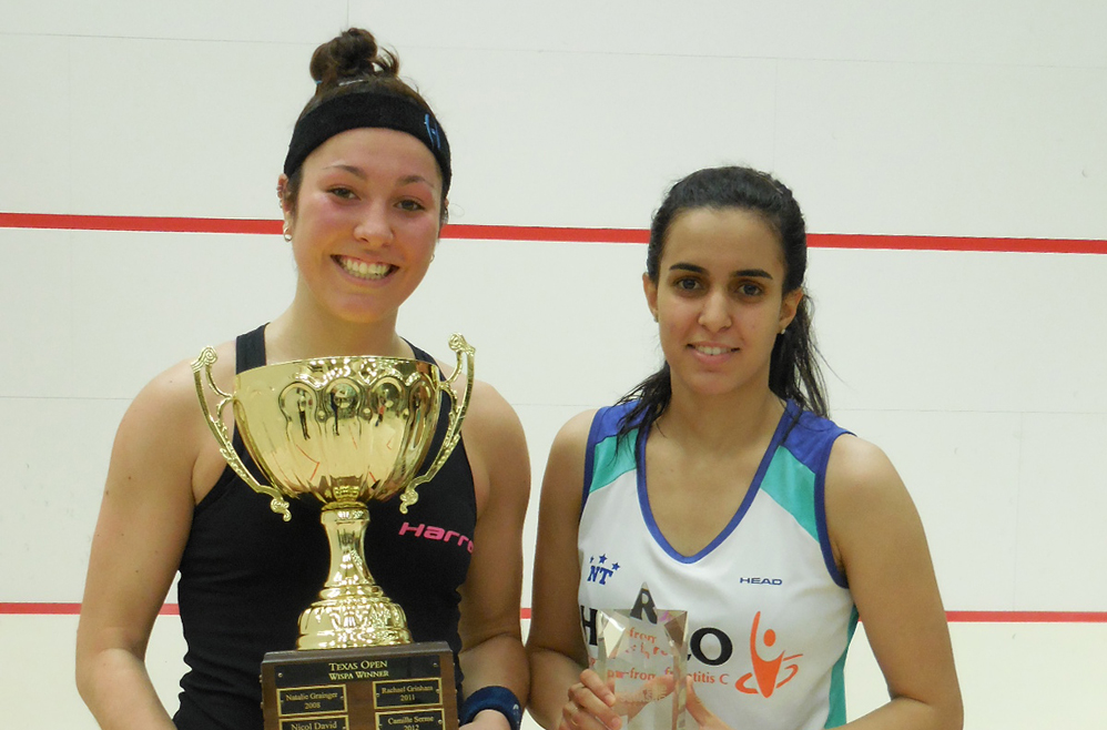 The 2015 Texas Open finalists, Amanda Sobhy (L) and Nour El Tayeb.