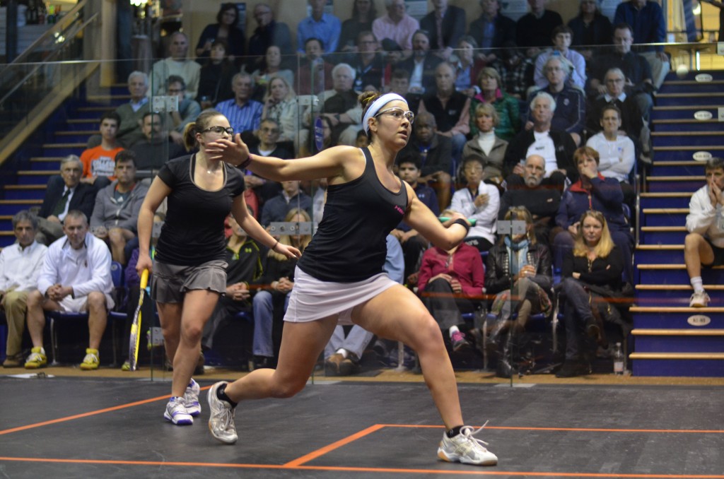 2015 U.S. Champion Amanda Sobhy (R) will make her first competitive appearance since last month's nationals. 