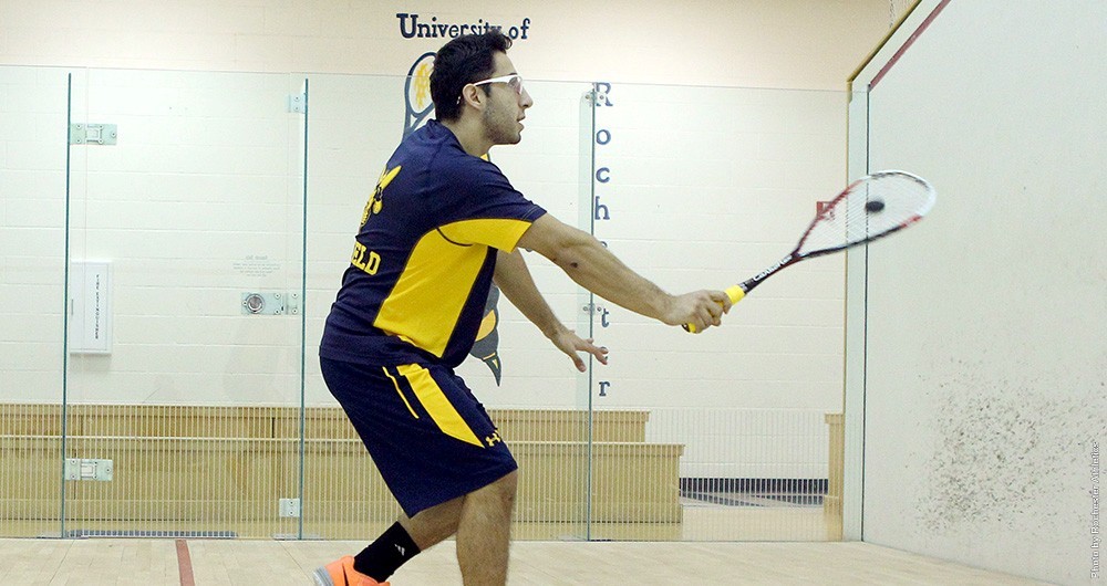 Mario Yanez Tapia is one of five members of the fifth-place-finishing University of Rochester men taking part in  Rochester ProAm qualifying on their home courts. 