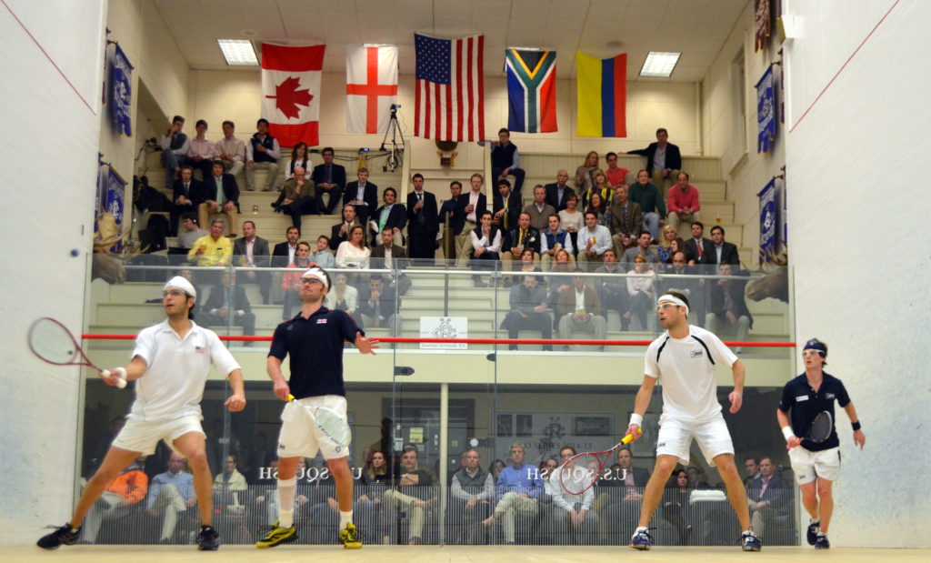 After winning the 2014 St. Louis Open, Viktor Berg (second to right) will hope for more St. Louis success as the top seed in the Missouri Athletic Club Open.