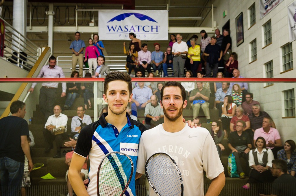 Ben Coleman (L) and Martin Knight in front of the SquashWorks gallery before Friday's final. (image: Morgan Leigh)