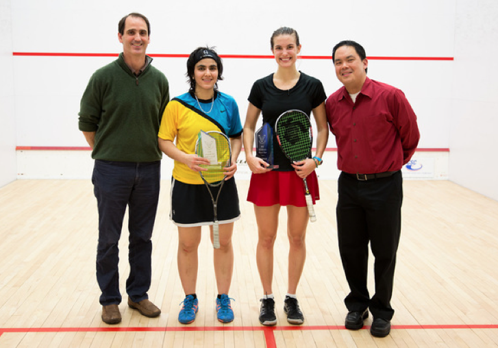 2015 Delaware Open finalist Maria Toorpakai Wazir (middle, left) and champion Samantha Cornett (middle, right) (image: Delaware Open)