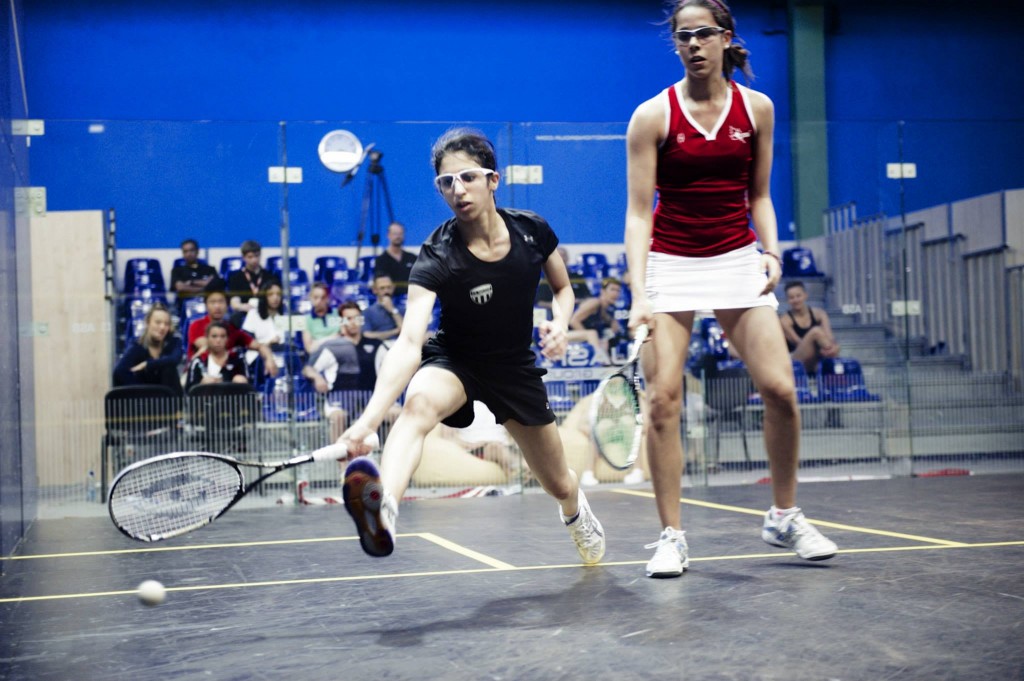 U.S. Champion Reeham Sedky (L) competing in the 2013 Women's Junior World Team Championship. 