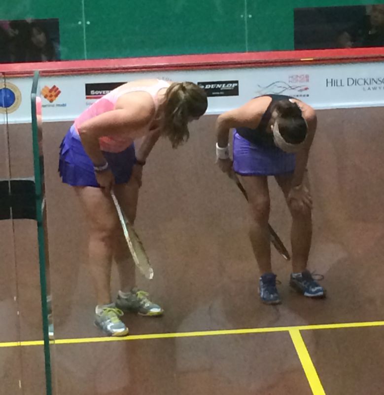 Grainger (L) reacts to her opponent's injury,  which ended the match prematurely,  