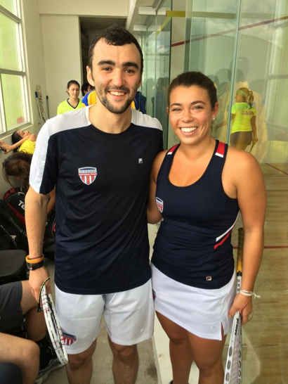 U.S. Mixed Doubles partners Chris Hanson (L) and Maria Elena Ubina.