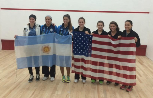 Team Argentina vs. Team USA before the final Women's Group A match.