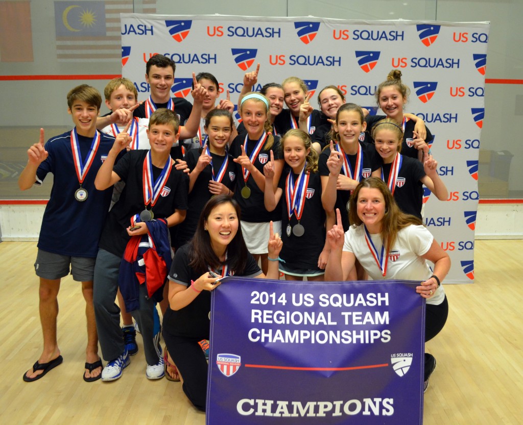 Team Connecticut, who won three of the four possible Regional Championships last year, celebrates on court