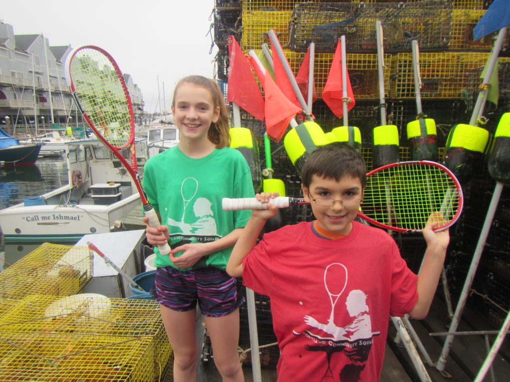 Sklyer (L) and Brandin (R) are two juniors that belong to Portland Community Squash (Image: Barrett Takesian)