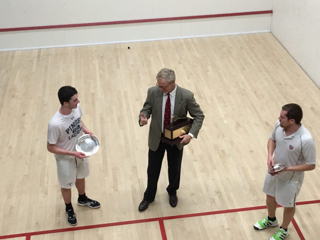 Sam Scherl (L) and Jacques Swanepoel (R) receiving their trophies.
