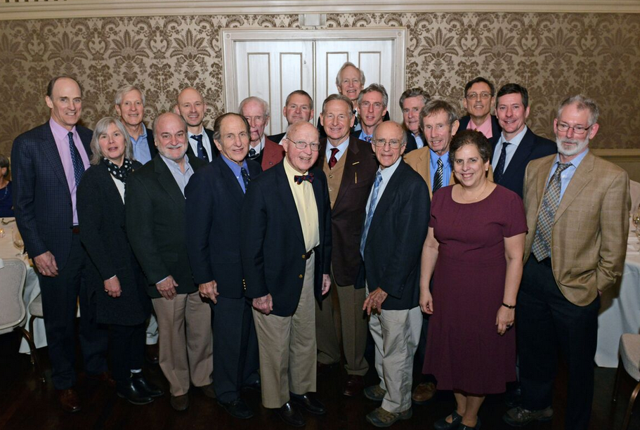 The former national hardball singles champions present at the Saturday dinner. (image: Todd Rothstein)