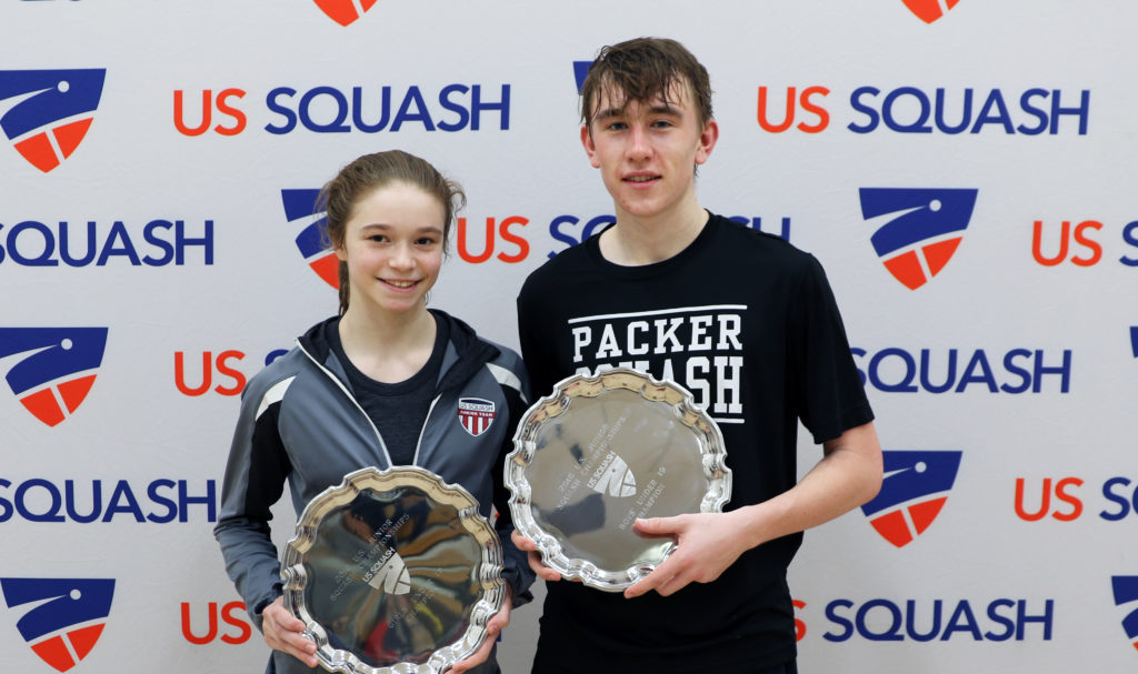 2016 U.S. junior champions Marina Stefanoni (l) and Andrew Douglas. 